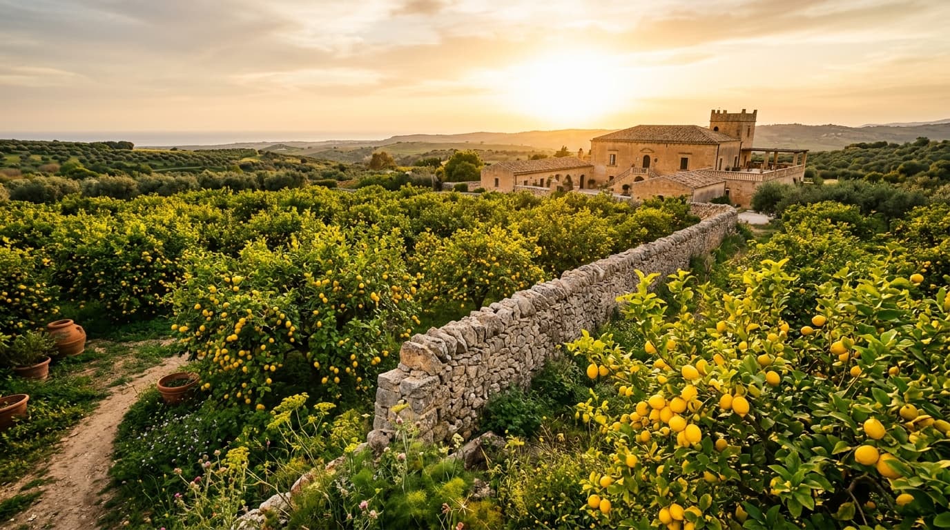 Tenuta Donna Vittoria - Giardini di agrumi e baglio antico a Noto